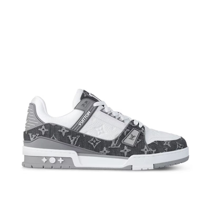 These Louis Vuitton sneakers feature a gray and white color scheme with the iconic Monogram pattern, offering a luxurious yet sporty look. Gray laces and subtle branding add a modern touch, while the sole enhances their athletic feel.Recommended Outfits:Casual Street Style: Pair with loose black joggers and a simple white graphic t-shirt. Add a baseball cap for a cool, relaxed vibe.#CasualStreetStyle #MonogramSneakers #LouisVuittonFashion #StreetwearStyle #RelaxedLookUrban Casual: Match with ripped jeans and an oversized hoodie or sweatshirt for a laid-back, streetwear-inspired look.#UrbanCasual #LouisVuittonSneakers #StreetStyle #RippedJeans #OversizedHoodieSmart Casual: Combine with dark chinos and a white button-down shirt for a polished look that’s still stylish.#SmartCasual #LouisVuittonStyle #ChinosAndShirt #DesignerSneakers #EffortlessFashionThese Louis Vuitton sneakers feature a gray and white color scheme with the iconic Monogram pattern, offering a luxurious yet sporty look. Gray laces and subtle branding add a modern touch, while the sole enhances their athletic feel.Recommended Outfits:Casual Street Style: Pair with loose black joggers and a simple white graphic t-shirt. Add a baseball cap for a cool, relaxed vibe.#CasualStreetStyle #MonogramSneakers #LouisVuittonFashion #StreetwearStyle #RelaxedLookUrban Casual: Match with ripped jeans and an oversized hoodie or sweatshirt for a laid-back, streetwear-inspired look.#UrbanCasual #LouisVuittonSneakers #StreetStyle #RippedJeans #OversizedHoodieSmart Casual: Combine with dark chinos and a white button-down shirt for a polished look that’s still stylish.#SmartCasual #LouisVuittonStyle #ChinosAndShirt #DesignerSneakers #EffortlessFashion